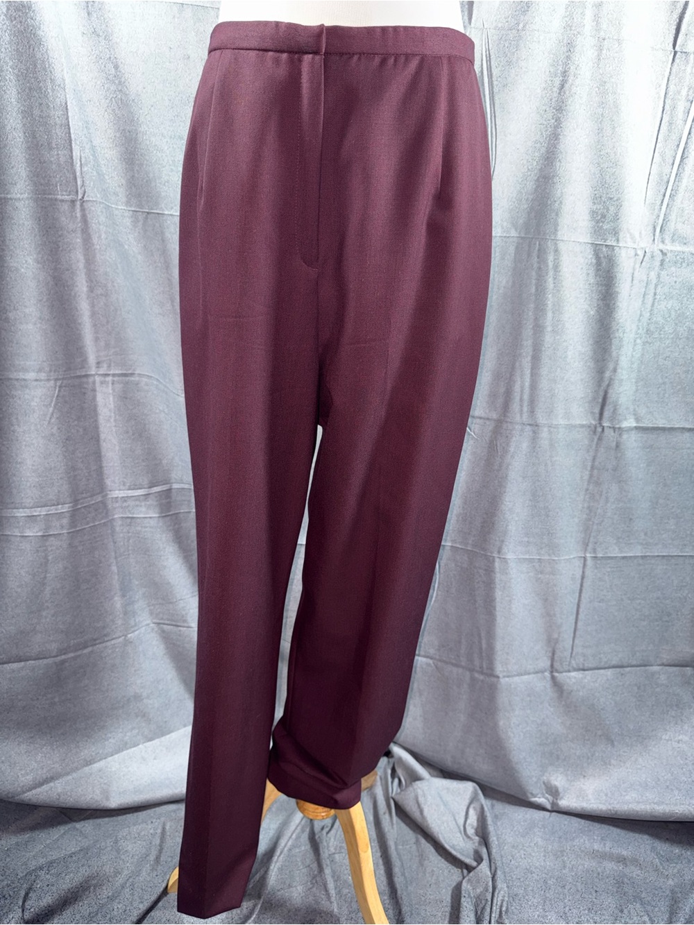 2455-Vintage Pendleton Wine Straight-Leg High-Rise Trousers
